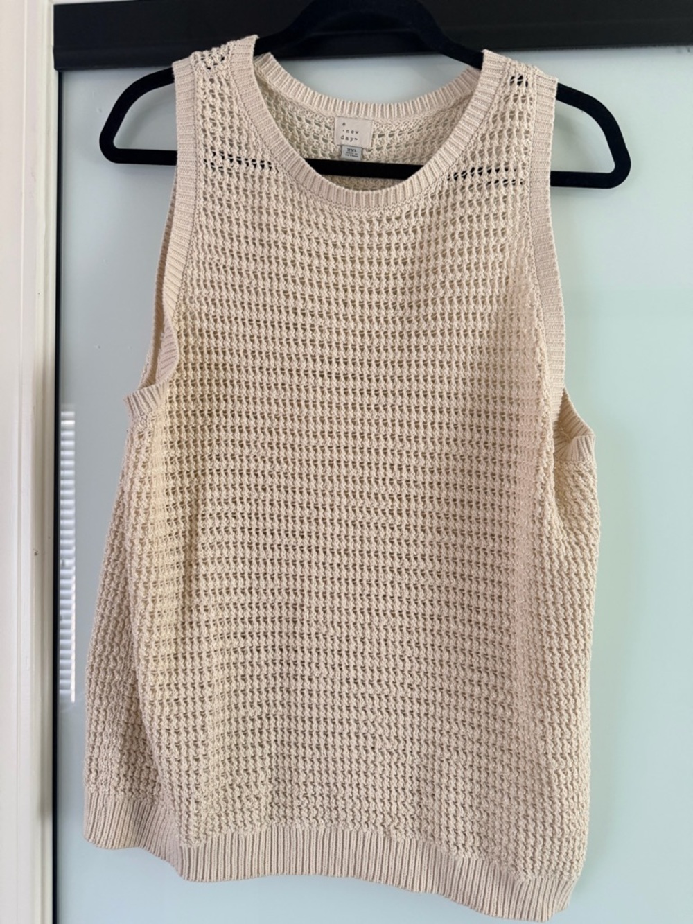 a new day Cream Waffle Knit Sleeveless Tank